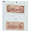Image 2 : 2X 1954 BANK OF CANADA TWO DOLLAR BILLS