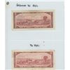 Image 2 : 2X 1954 BANK OF CANADA TWO DOLLAR BILLS