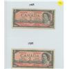 Image 1 : 2X 1954 BANK OF CANADA TWO DOLLAR BILLS