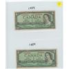 Image 1 : 2X 1954 BANK OF CANADA ONE DOLLAR BILLS