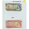 Image 1 : BANK OF CANADA 1973 ONE DOLLAR AND 1974 TWO DOLLAR BILLS