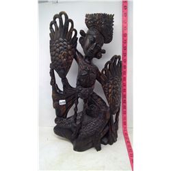 Ebony Woodcarving of Dancing Bride from Bali