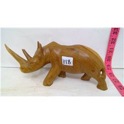 Rhino Wood Carving From Kenya
