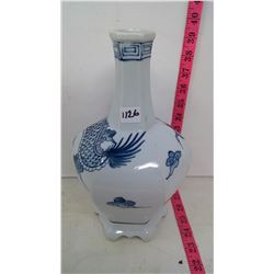 Indigo Blue on White Slip Porcelain Vase