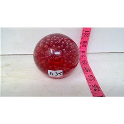 Ornamental Red Crystal Ball Full of Bubbles