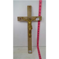 Crucifix - Maplewood Cross - Painted Cast Alloy - Jesus
