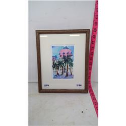 Framed Original - Watercolour - Dome and Palms