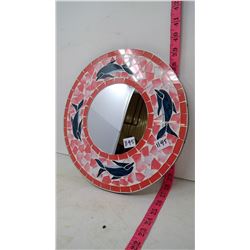 Dolphin Mosaic - Wall Mirror - Handmade
