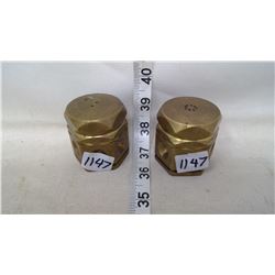 Salt and Pepper Shakers - Handmade - 1937 (Brass)