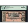 Image 1 : 1864 $10 Confederate States of America Note PCGS 62PPQ