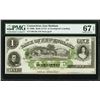 Image 1 : 1860's $1 East Haddam CT Bank of N.E. Note PMG 67EPQ