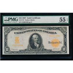 1907 $10 Gold Certificate PMG 55EPQ