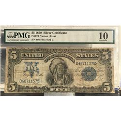 1899 $5 Chief Silver Certificate PMG 10