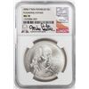 Image 1 : 2006-P $1 Ben Franklin Founding Father Silver Dollar Coin NGC MS70 Mike Castle Signature