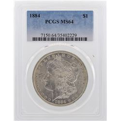 1884 $1 Morgan Silver Dollar Coin PCGS MS64