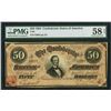 Image 1 : 1864 $50 Confederate States of America Note PMG 58EPQ