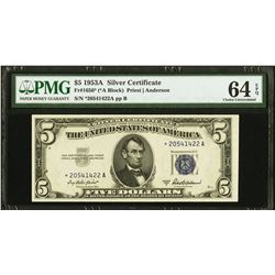 1953A $5 Silver Certificate STAR Note PMG 64EPQ