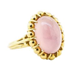 9.00 ctw Rose Quartz Ring - 18KT Yellow Gold