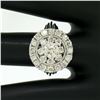 Image 3 : Vintage Hand Made 18K Gold 1.90 ctw Round BRILLIANT Diamond Cluster Cocktail Rin