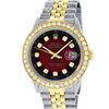 Image 2 : Rolex Mens 2 Tone 18K Red Vignette 2.5 ctw Diamond Datejust Wristwatch With Role