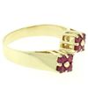 Image 7 : 14K Yellow Gold 0.60 ctw Dual 4 Blood Red Ruby Cluster Bypass Ring