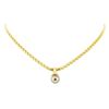 Image 1 : 0.08 ctw Diamond and Pearl Pendant & Chain - 18KT Yellow Gold