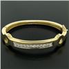 Image 2 : 18kt Yellow and White Gold 1.01 ctw Diamond Open Bangle Bracelet