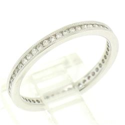 14K White Gold .51 ctw F VS2 Diamond Petite Milgrain Eternity 2.10mm Band Ring