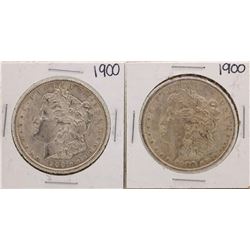 Lot of (2) 1900 $1 Morgan Silver Dollar Coins