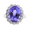 Image 2 : 9.25 ctw Tanzanite and Diamond Ring - Platinum