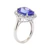 Image 4 : 9.25 ctw Tanzanite and Diamond Ring - Platinum