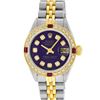 Image 2 : Rolex Ladies 2 Tone Purple Diamond & Ruby Datejust Wristwatch