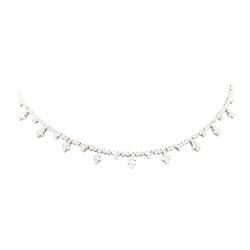 2.80 ctw Diamond Station Necklace - 14KT White Gold