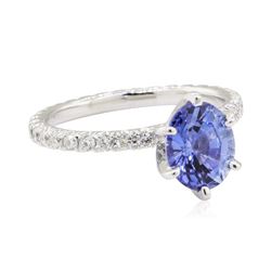 2.24 ctw Sapphire and Diamond Ring - 14KT White Gold