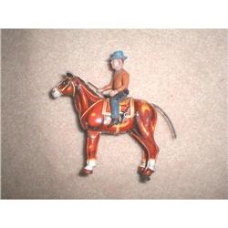 Jumping Horse w/Cowboy Tin Toy #841589