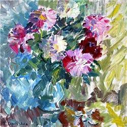 "Peonies" gorgeous impressionism oil #853379