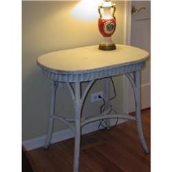 Antique Wicker Oval Table Sheboygan Furniture #861662