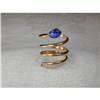 Image 1 : Estate 18K YG Gold Cats Eye Snake Wire Ring #861940