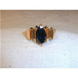 Estate 14K YG Gold 1 CT Sapphire Marquise Ring #861943