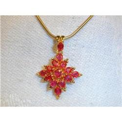 Antique Estate 22K 24K Gold Ruby Pendant Slide #861945
