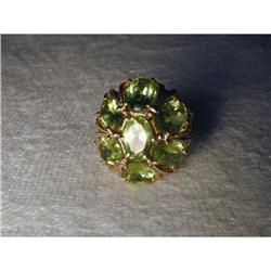 Estate 14K YG Gold Peridot Floral Flower Ring #861967
