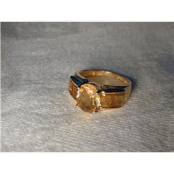 Estate 14K YG Yellow Gold Huge Citrine Ring #861972