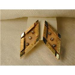 Rare Estate 14K YG Gold Diamond Earrings #862007