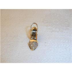 Estate 14K YG Gold Pave Diamond Shoe Pendant #862031