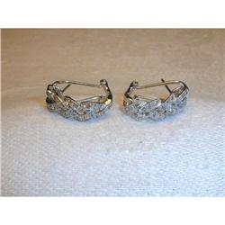Elegant Estate 14K WG Braided Diamond Earrings #862035