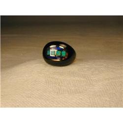 Estate 14K YG Gold Onyx Opal Lapis Lazuli Ring #862042