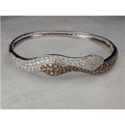 14K WG Gold Chocolate Diamond Snake Bangle #862044
