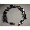 Image 1 : 14K 2-Tone Two-Tone Gold Lapis Lazuli Bracelet #862046