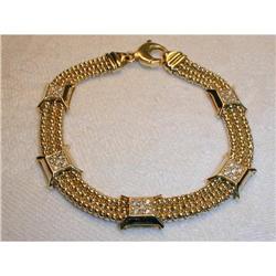 Estate 14K YG 1 Carat Diamond Popcorn Bracelet #862071