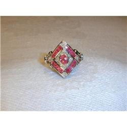 Estate 14K WG Ruby Diamond Marquise Ring #862079